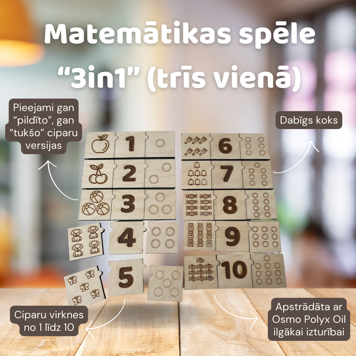 Skaitīšanas dēlīšu virkne 1–10