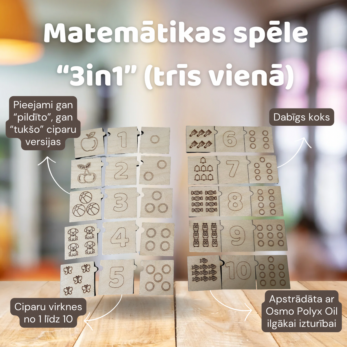 Skaitīšanas dēlīšu virkne 1–10