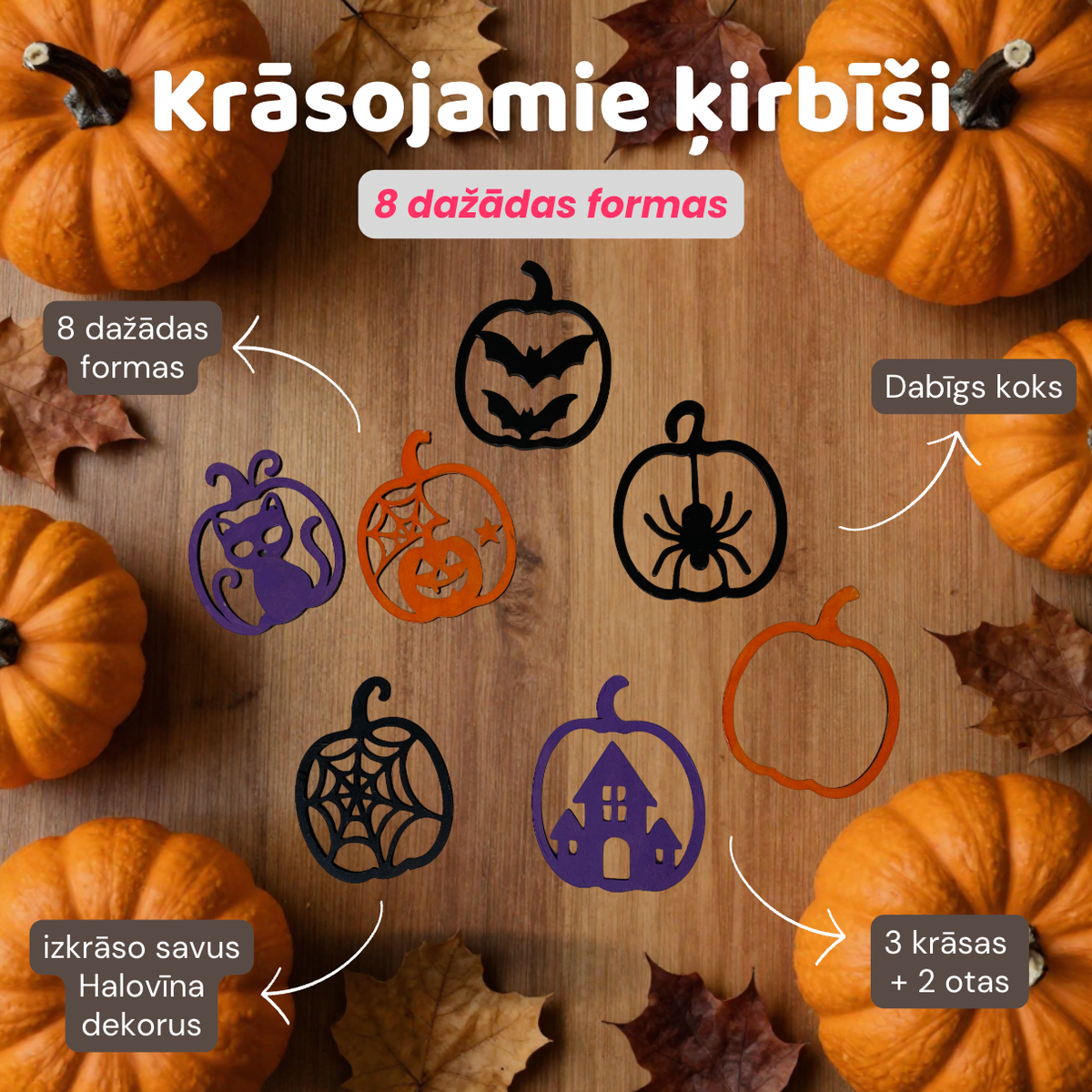 DIY Halovīna ķirbīšu komplekts